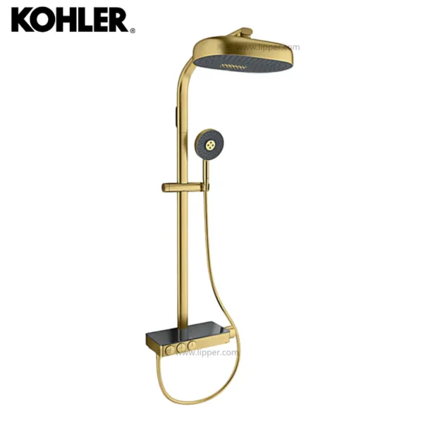 KOHLER Anthem 恆溫三路淋浴柱(摩登金) K-26332T-9-2MB (雙功能頂噴花灑、手持花灑)