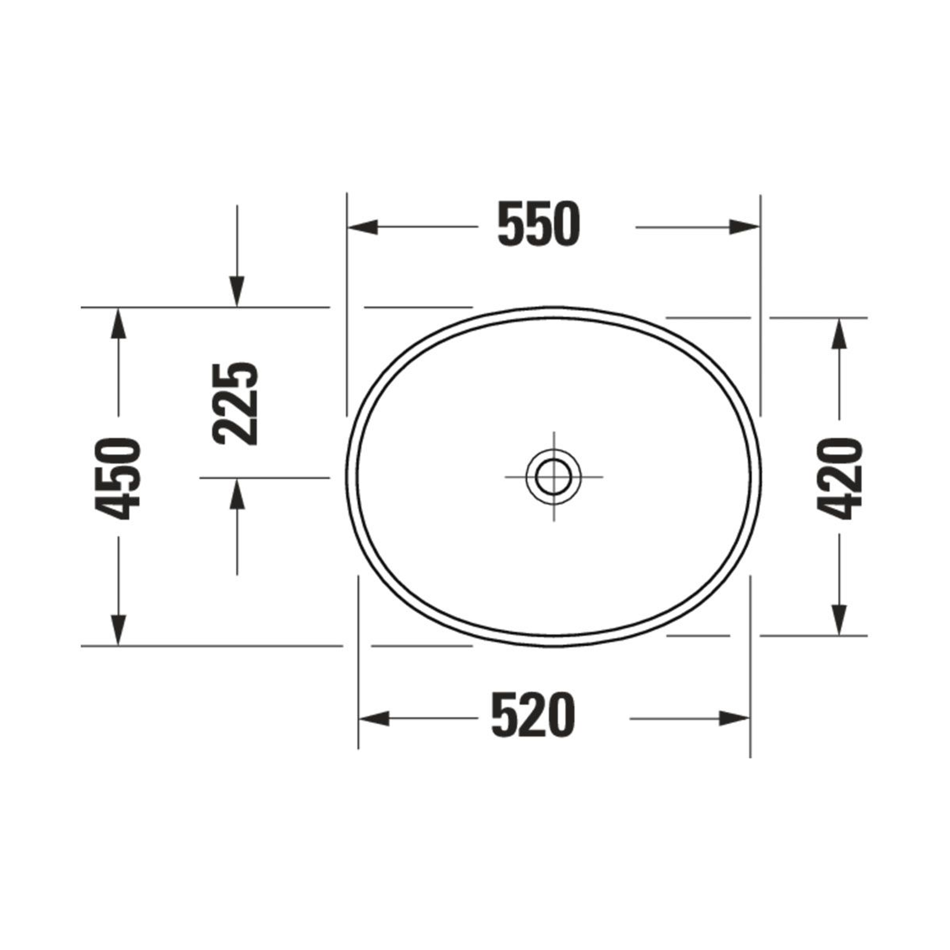 DURAVIT Balcoon系列-檯上盆，霧白色 55cm x 45cm 241055AC79