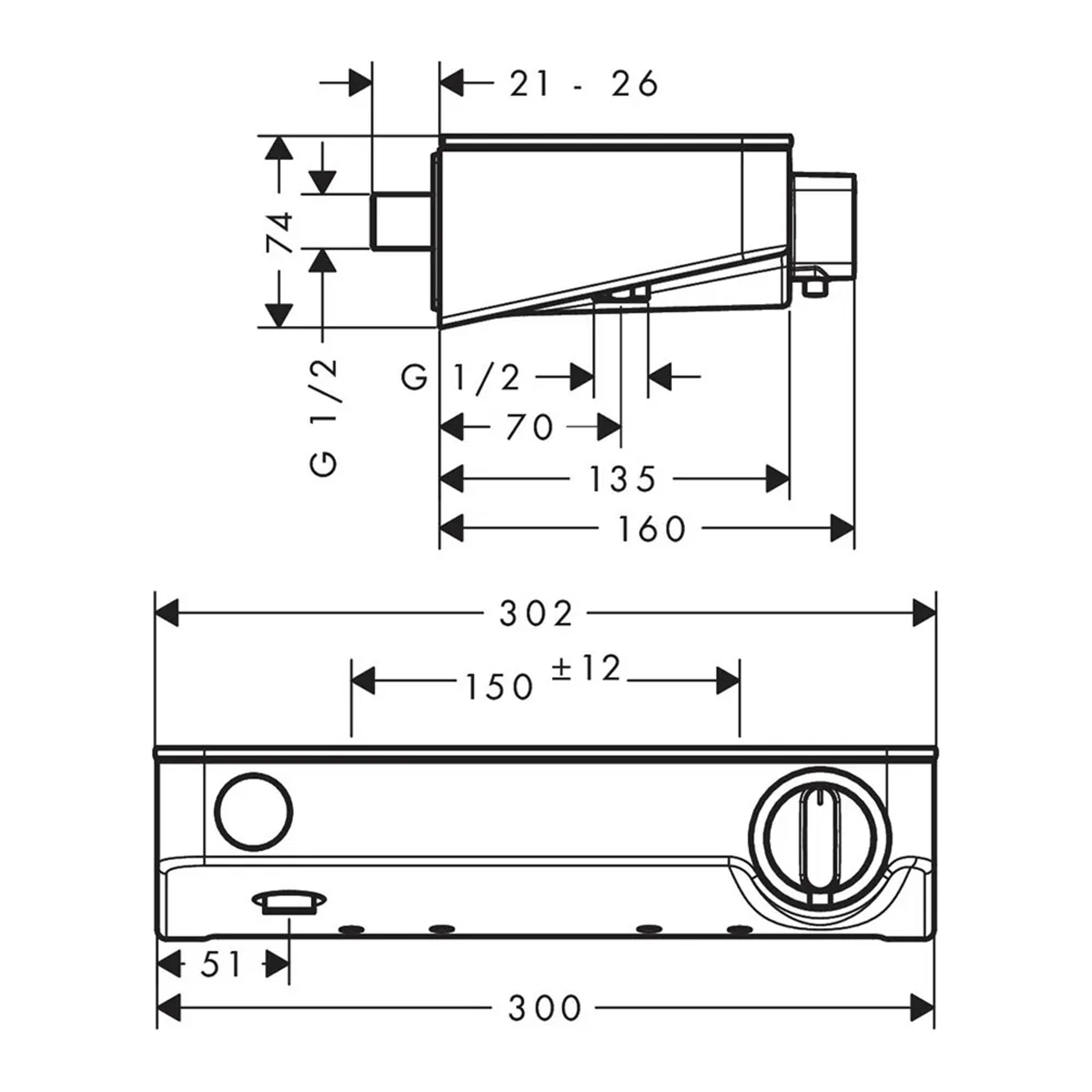 13171 hansgrohe Tablet Select 300 恆溫淋浴龍頭 13171 (鉻色)