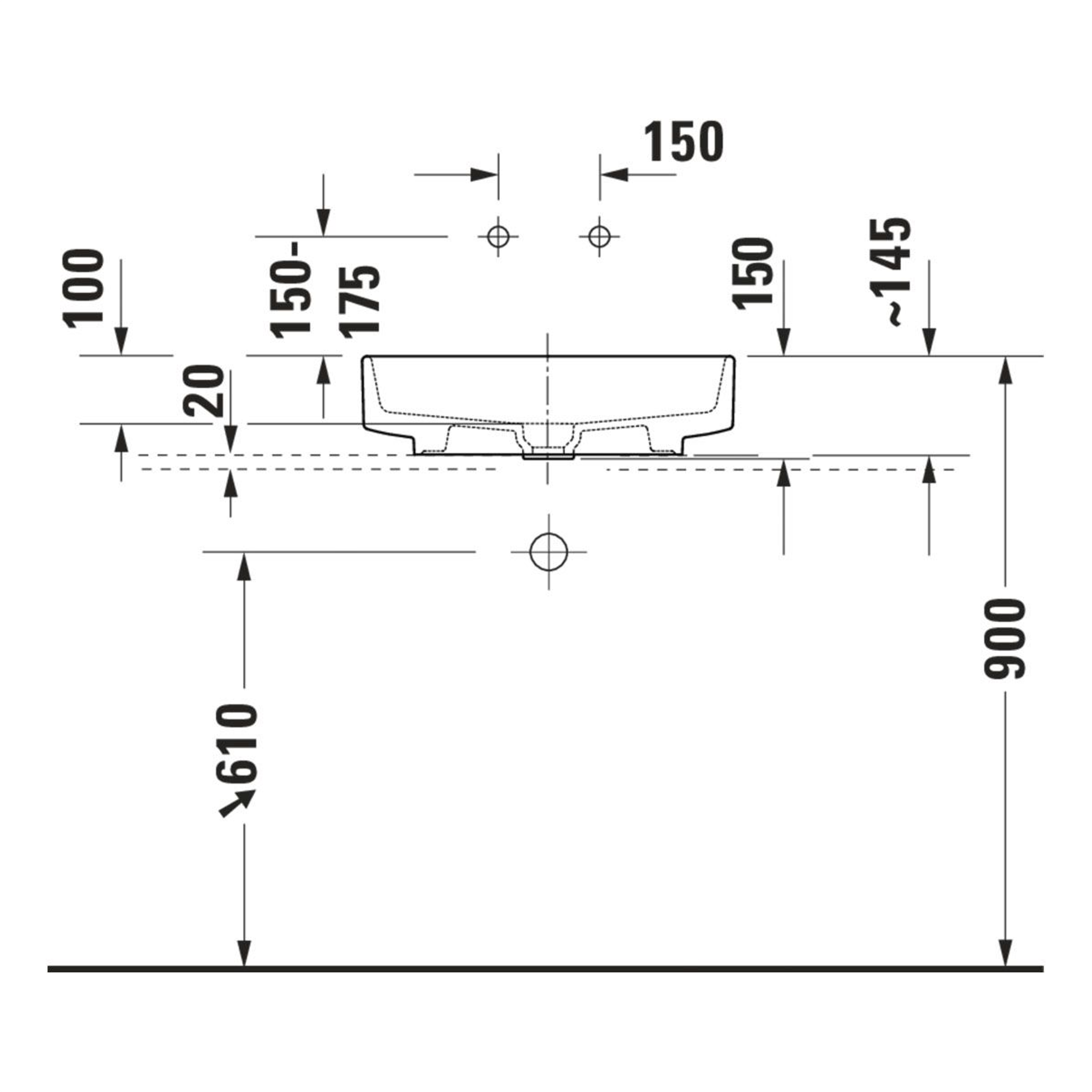 DURAVIT Balcoon系列-檯上盆，霧白色 55cm x 45cm 241055AC79