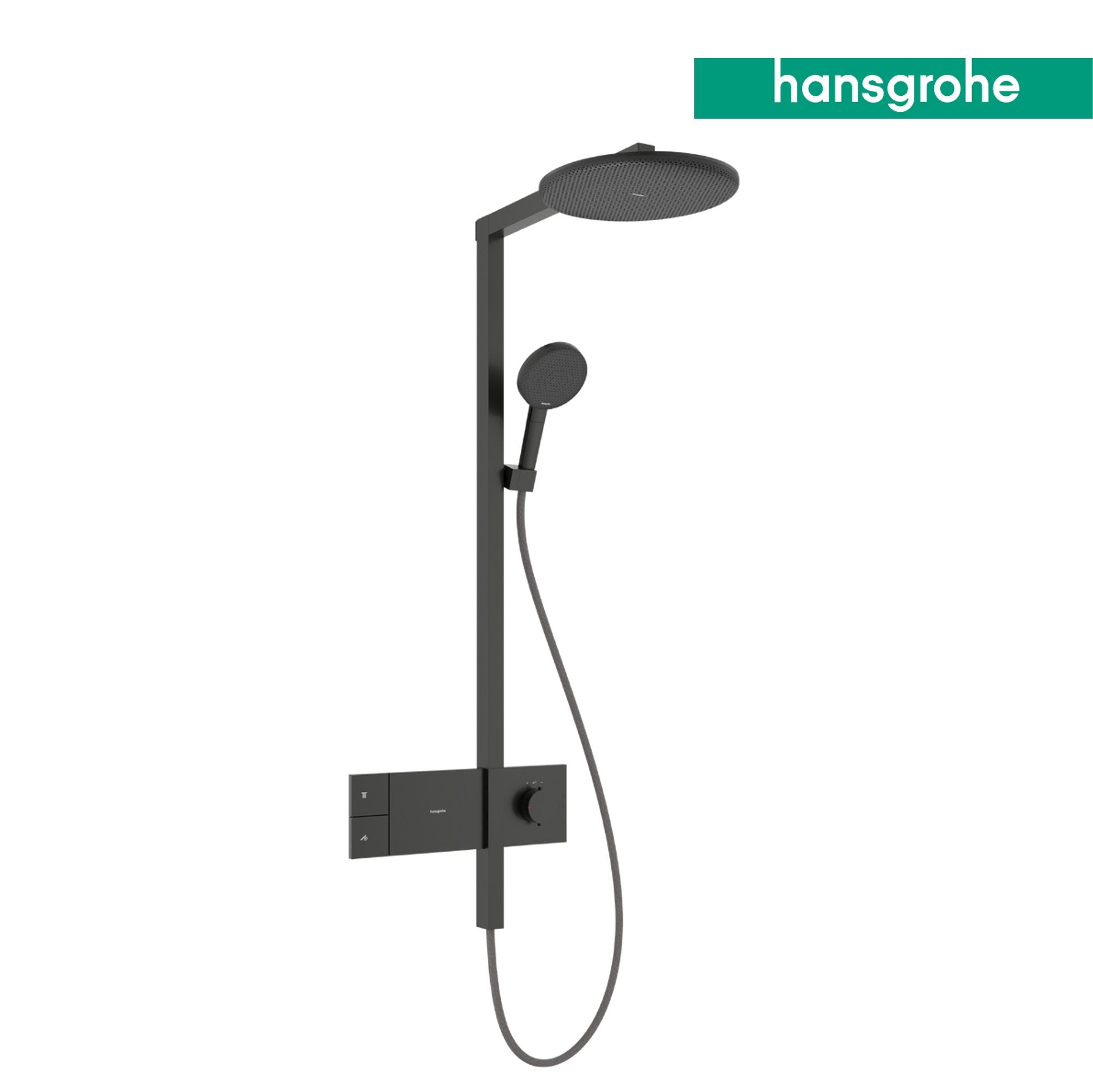 24582340 hansgrohe 霧金屬黑 淋浴柱 Raindance Alive 24582140(圓形花灑盤)、24580140(方形花灑盤)
