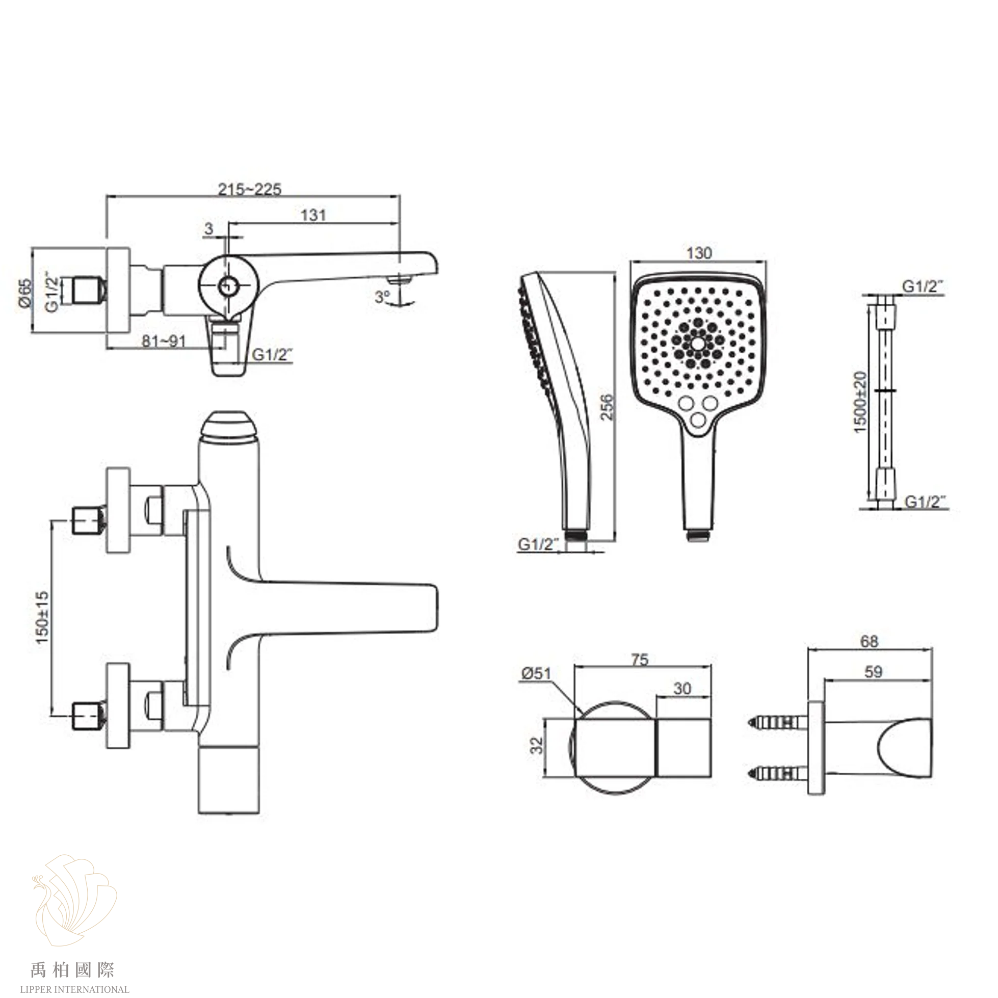 KOHLER Avid 沐浴龍頭 K-97369T-4-CP