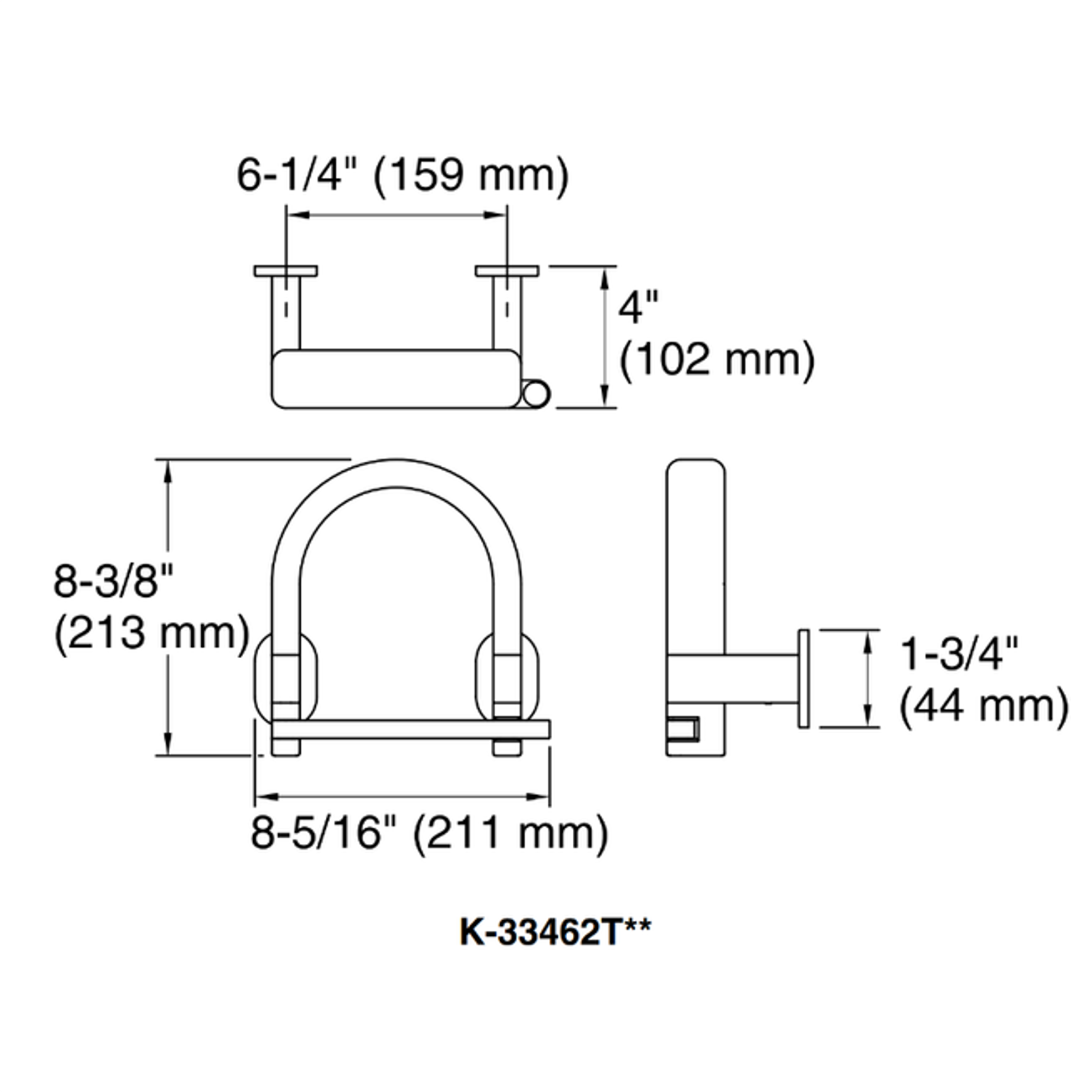 KOHLER BELAY 衛生紙架(帶扶手) K-33462T-CP