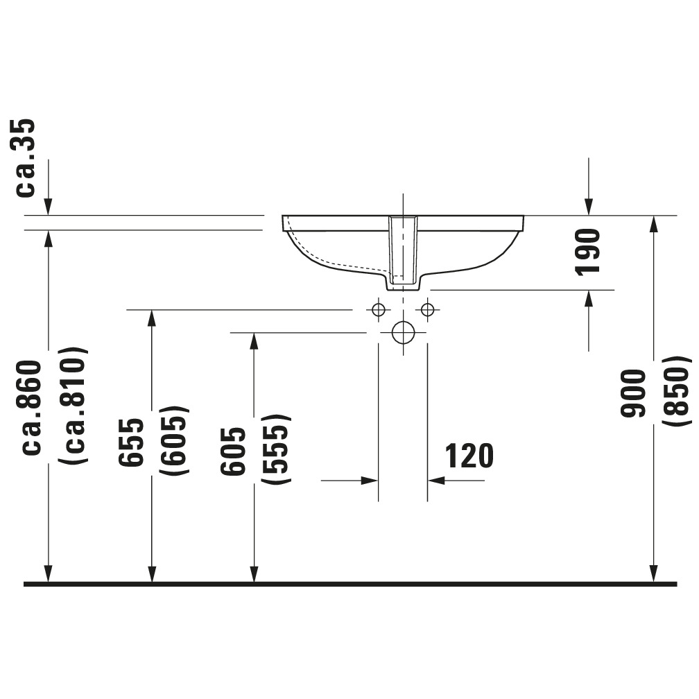 DURAVIT 下崁盆 D-Code(白) 0338560000