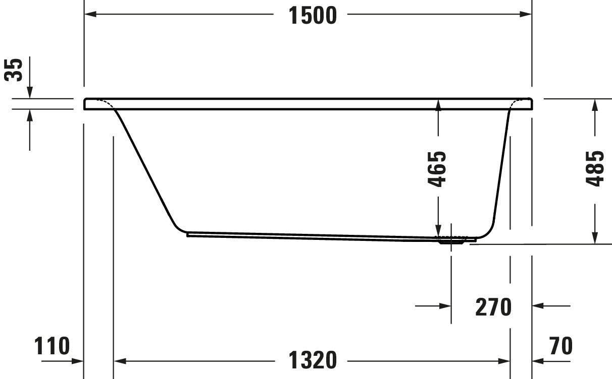 DURAVIT 150cm壓克力崁入缸 D-Neo  700471000000000