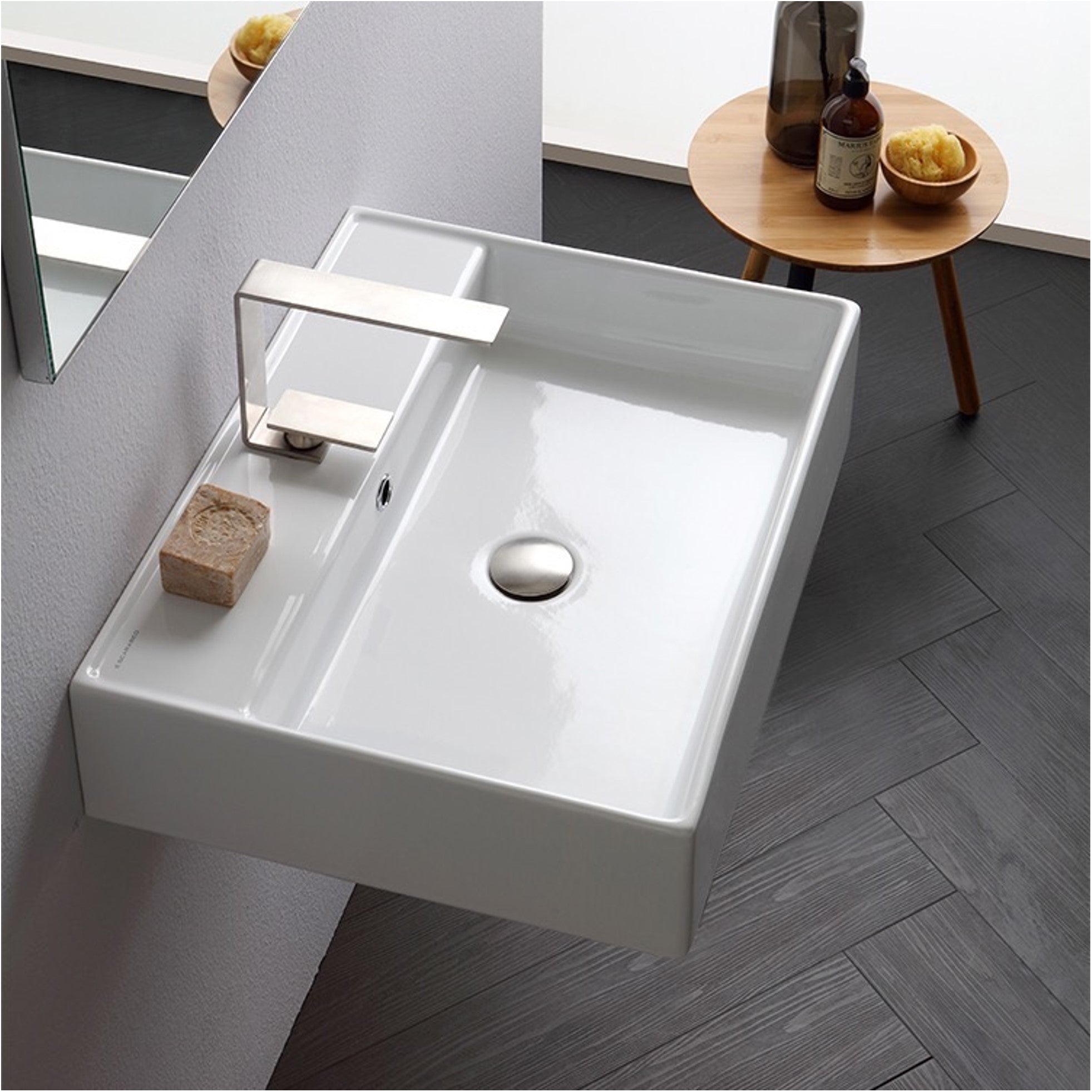 TEOREMA_SB-8031R-60-WHT SCARABEO TEOREMA方型檯面盆/白 SB-8031/R-60-WHT