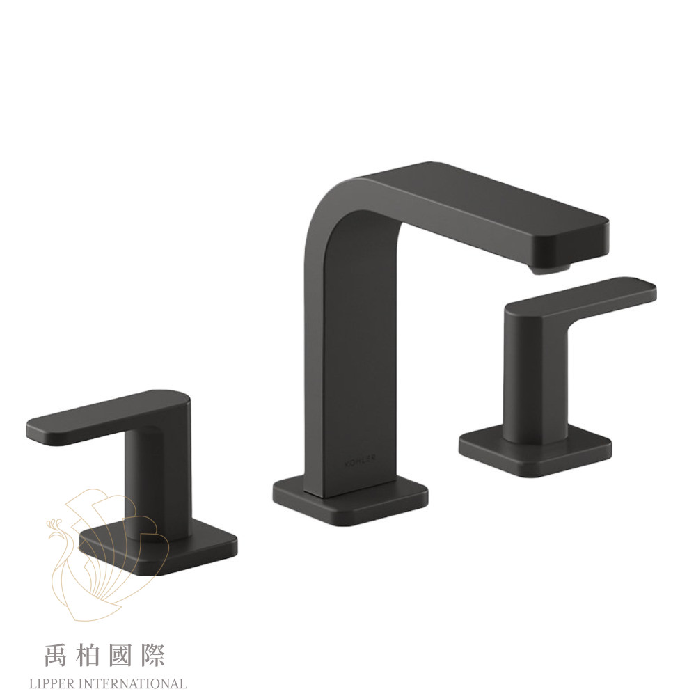 original-1108 KOHLER Parallel三孔臉盆龍頭 霧黑 K-23484T-4-BL