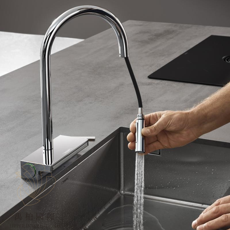 original-1165 hansgrohe Aquno Select M81伸縮廚房龍頭-不鏽鋼色 73837801