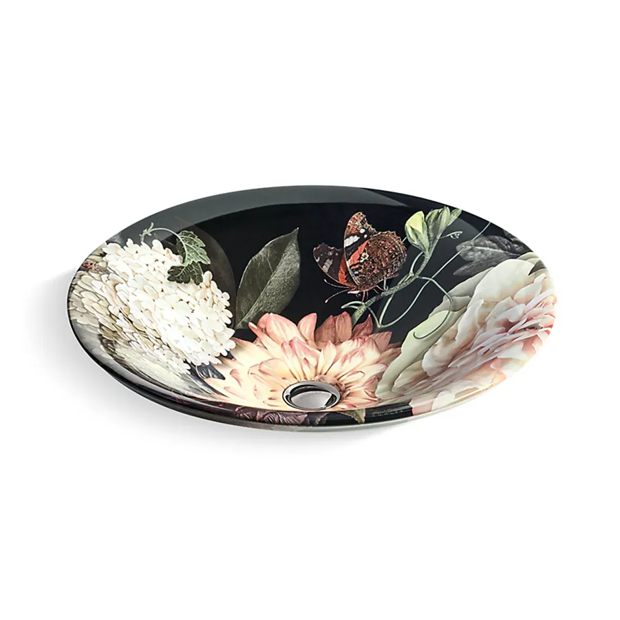 KOHLER in Blush Floral™ on Carillon® Round Wading Pool® 藝術盆(44.9cm) K-30333-DM1-0