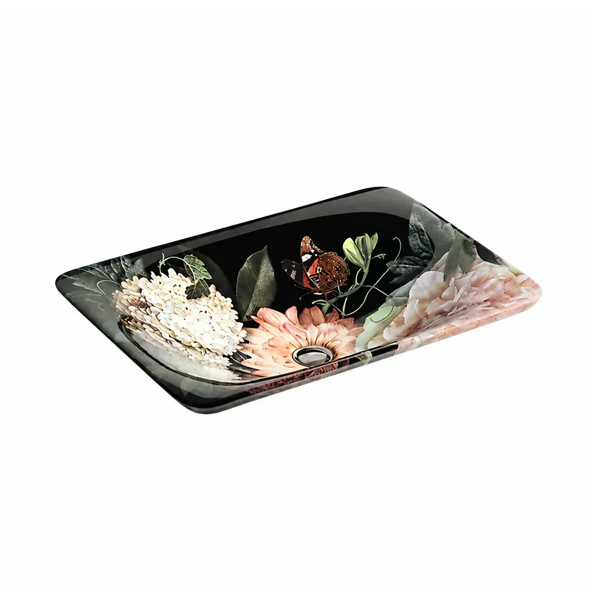 KOHLER in Blush Floral™ on Carillon® Rectangle Wading Pool® 藝術盆(53.6cm) K-30334-DM1-0