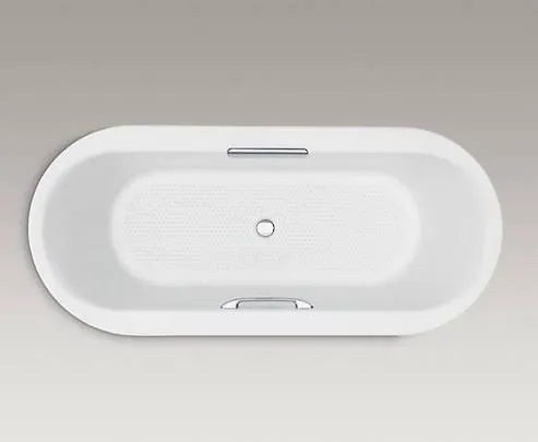 KOHLER Volute K-99312T-GR-0 160cm 白色鑄鐵浴缸俯視