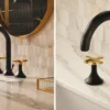KOHLER Occasion 三件式臉盆龍頭(霧黑+摩登金) K-EX27100T-3-BMB